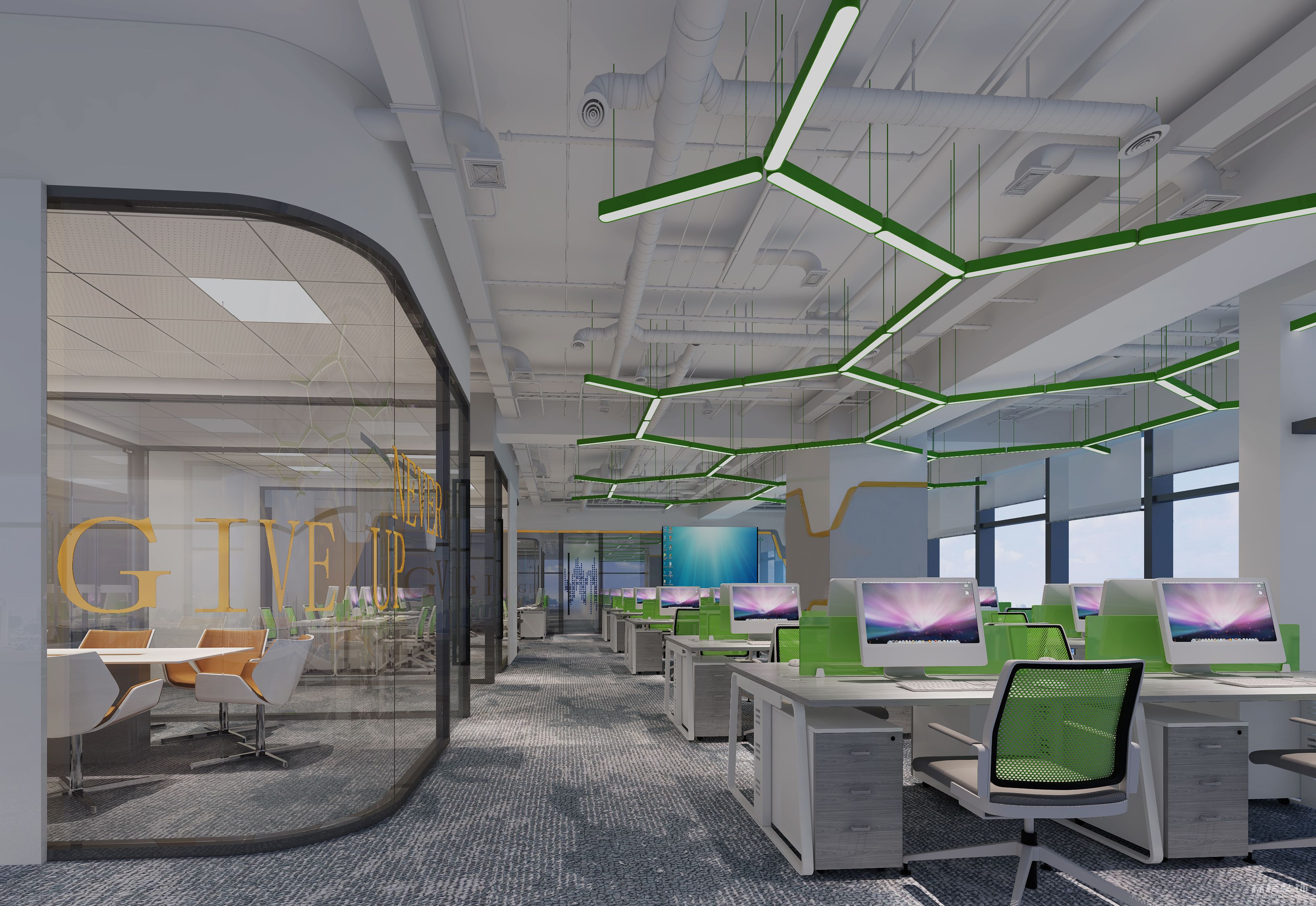 中小型辦公室怎么樣合理利用點(diǎn)，線，面等來做突出體現(xiàn)呢